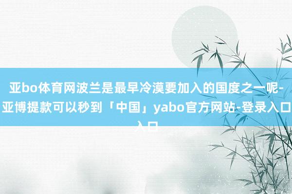 亚bo体育网波兰是最早冷漠要加入的国度之一呢-亚博提款可以秒到「中国」yabo官方网站-登录入口