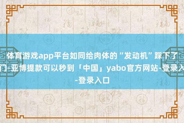 体育游戏app平台如同给肉体的“发动机”踩下了油门-亚博提款可以秒到「中国」yabo官方网站-登录入口
