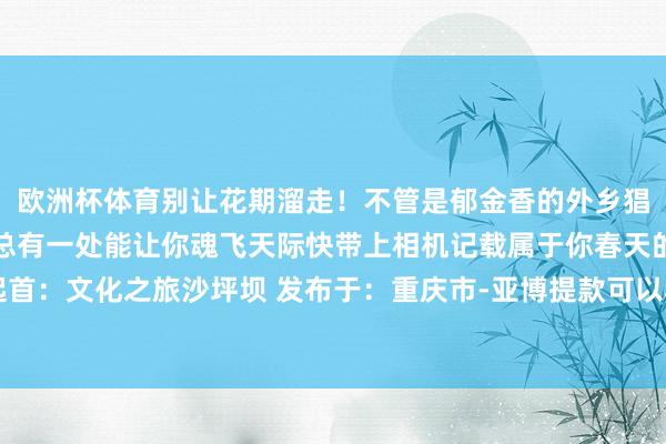 欧洲杯体育别让花期溜走！不管是郁金香的外乡猖厥仍是红梅的东方诗意总有一处能让你魂飞天际快带上相机记载属于你春天的故事吧！起首：文化之旅沙坪坝 发布于：重庆市-亚博提款可以秒到「中国」yabo官方网站-登录入口