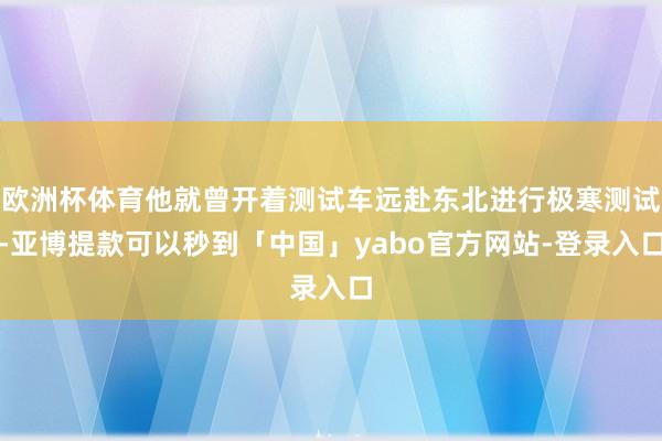 欧洲杯体育他就曾开着测试车远赴东北进行极寒测试-亚博提款可以秒到「中国」yabo官方网站-登录入口