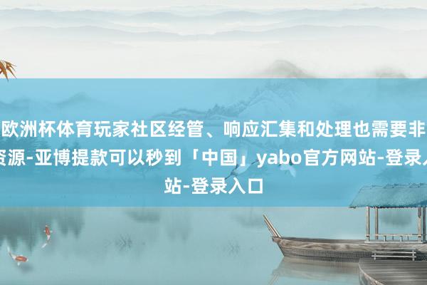 欧洲杯体育玩家社区经管、响应汇集和处理也需要非常资源-亚博提款可以秒到「中国」yabo官方网站-登录入口