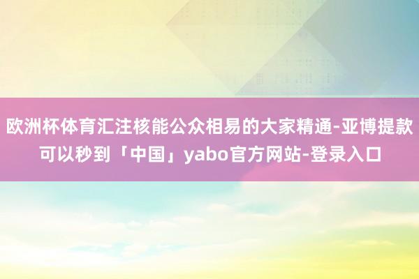 欧洲杯体育汇注核能公众相易的大家精通-亚博提款可以秒到「中国」yabo官方网站-登录入口