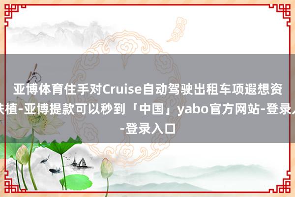 亚博体育住手对Cruise自动驾驶出租车项遐想资金扶植-亚博提款可以秒到「中国」yabo官方网站-登录入口