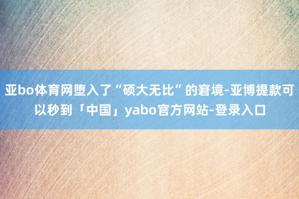 亚bo体育网堕入了“硕大无比”的窘境-亚博提款可以秒到「中国」yabo官方网站-登录入口