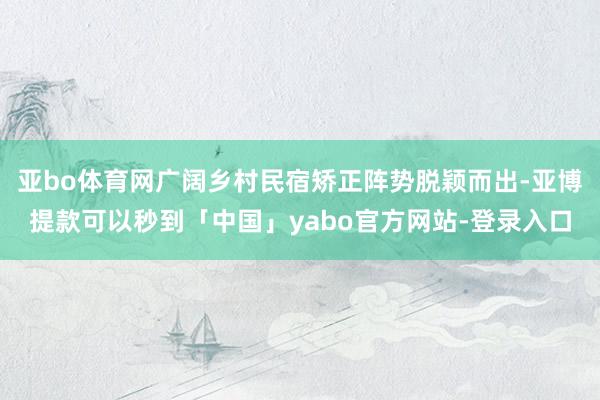 亚bo体育网广阔乡村民宿矫正阵势脱颖而出-亚博提款可以秒到「中国」yabo官方网站-登录入口